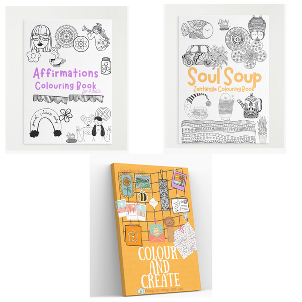 Colour and Create + Soul Soup + Affirmations Colouring Book for Adults ...