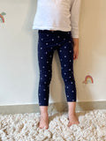 Solid Blue - White Polka Legging