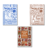 Indian Art Combo - Pack of 3, Paintings of India 1, Paintings of India 2, Colour and Create - Indian Folk Art