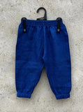 Blue Solid Linen Leggings for Kids